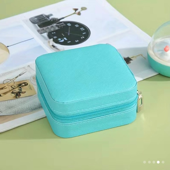 One Personalized Mint Blue Green Small Jewelry Box - Picture 3 of 5